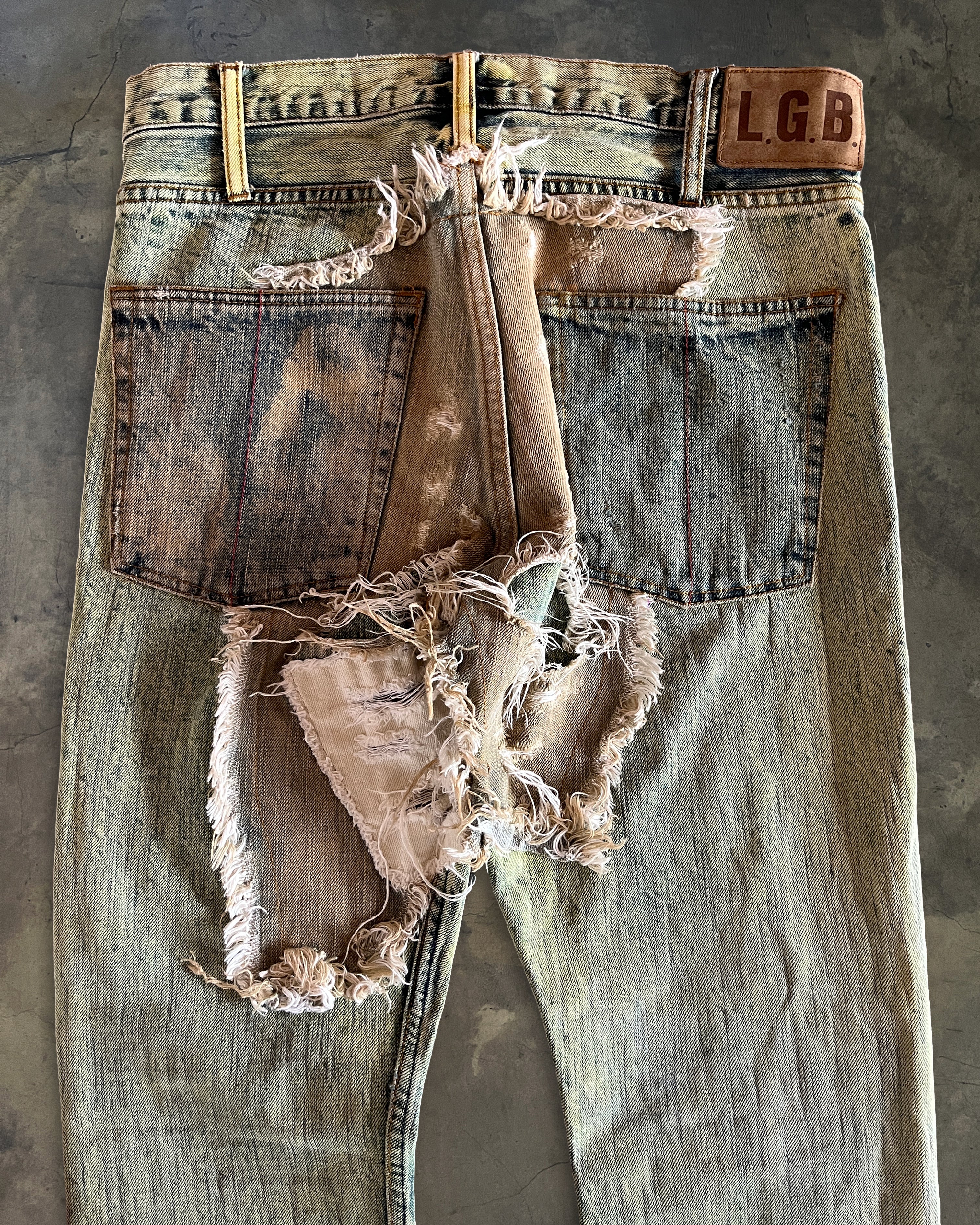 00s archive L.G.B. CRAZY WOLF DENIM デニム L.G.B ACID WASH CRAZY WOLF DENIM – glam archive