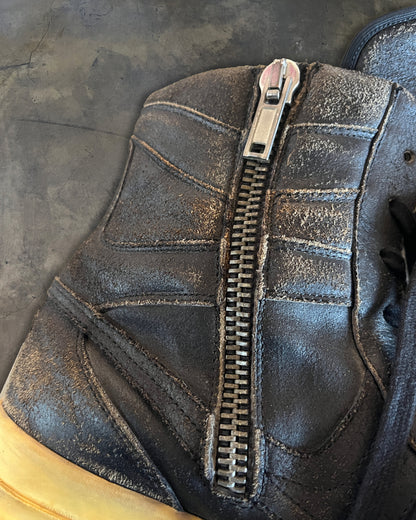 RICK OWENS SS2008 "CREATCH" BLISTERED LEATHER DUNKS