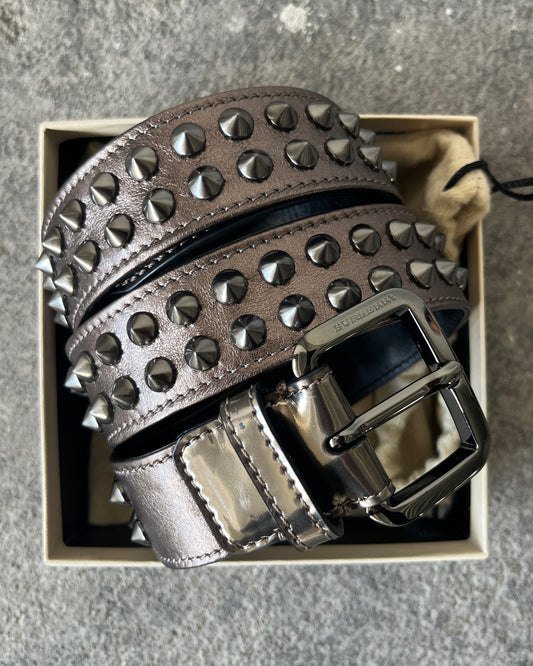 BURBERRY DARK NICKEL STUDDED BELT