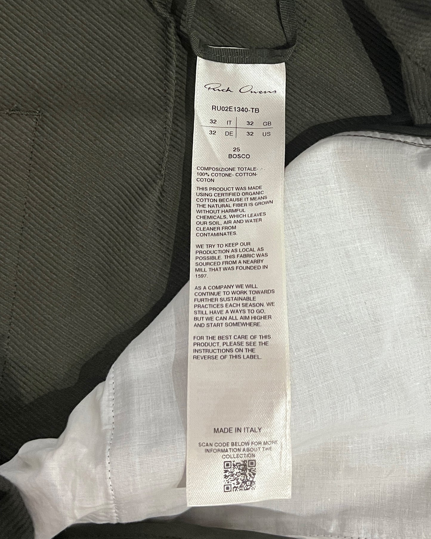 RICK OWENS FW2025 "CONCORDIANS" BOSCO DOUBLE CARGO PANTS