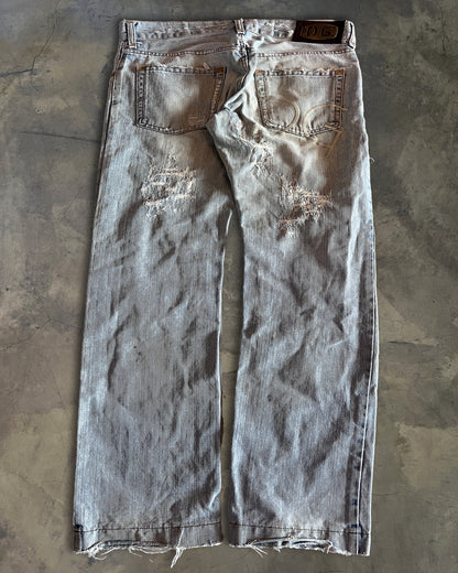 DOLCE & GABBANA LIGHT WASHED THRASHED STRAIGHT LEG DENIM