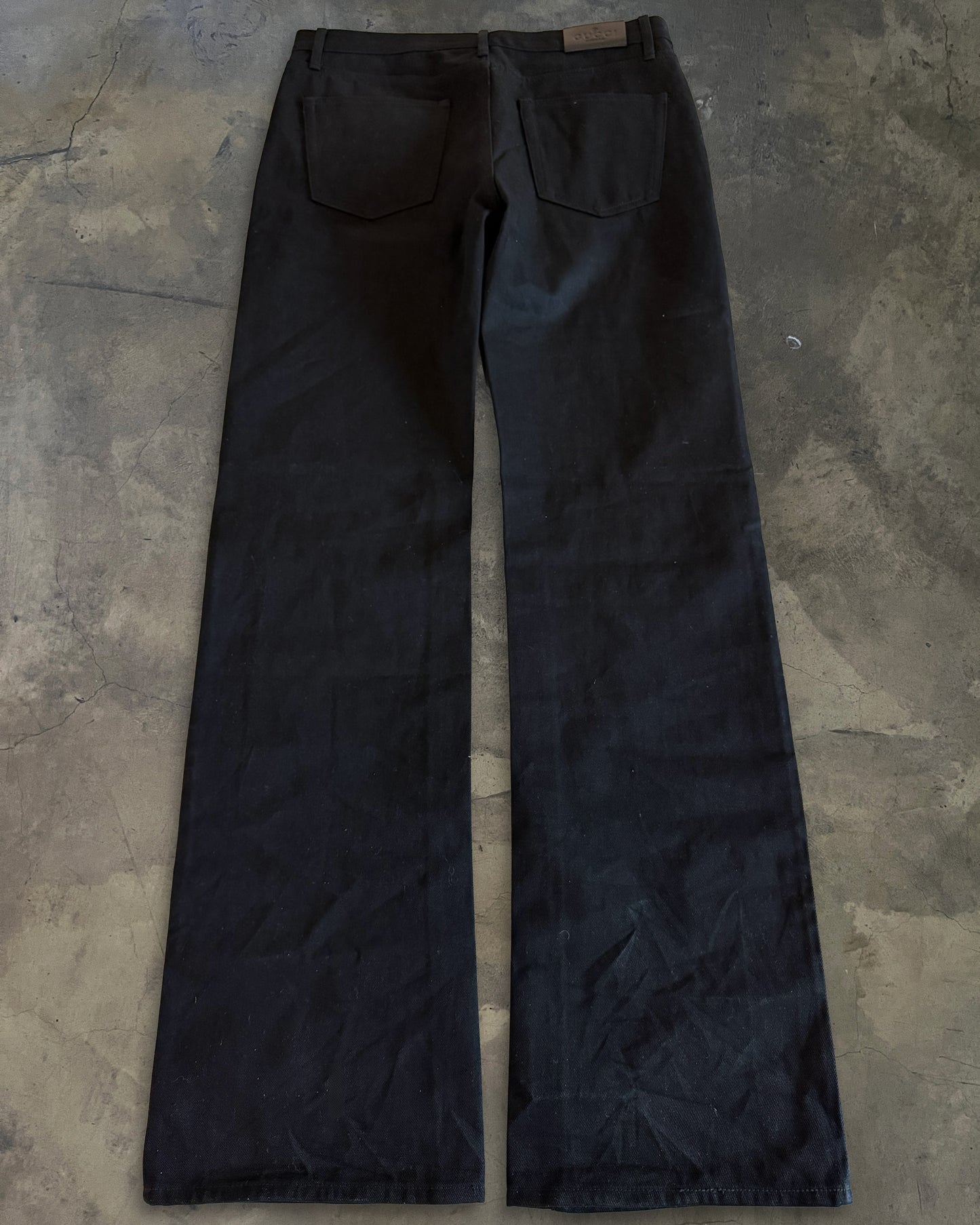 GUCCI AW2025 HORSE BIT EMBELLISHED BLACK DENIM