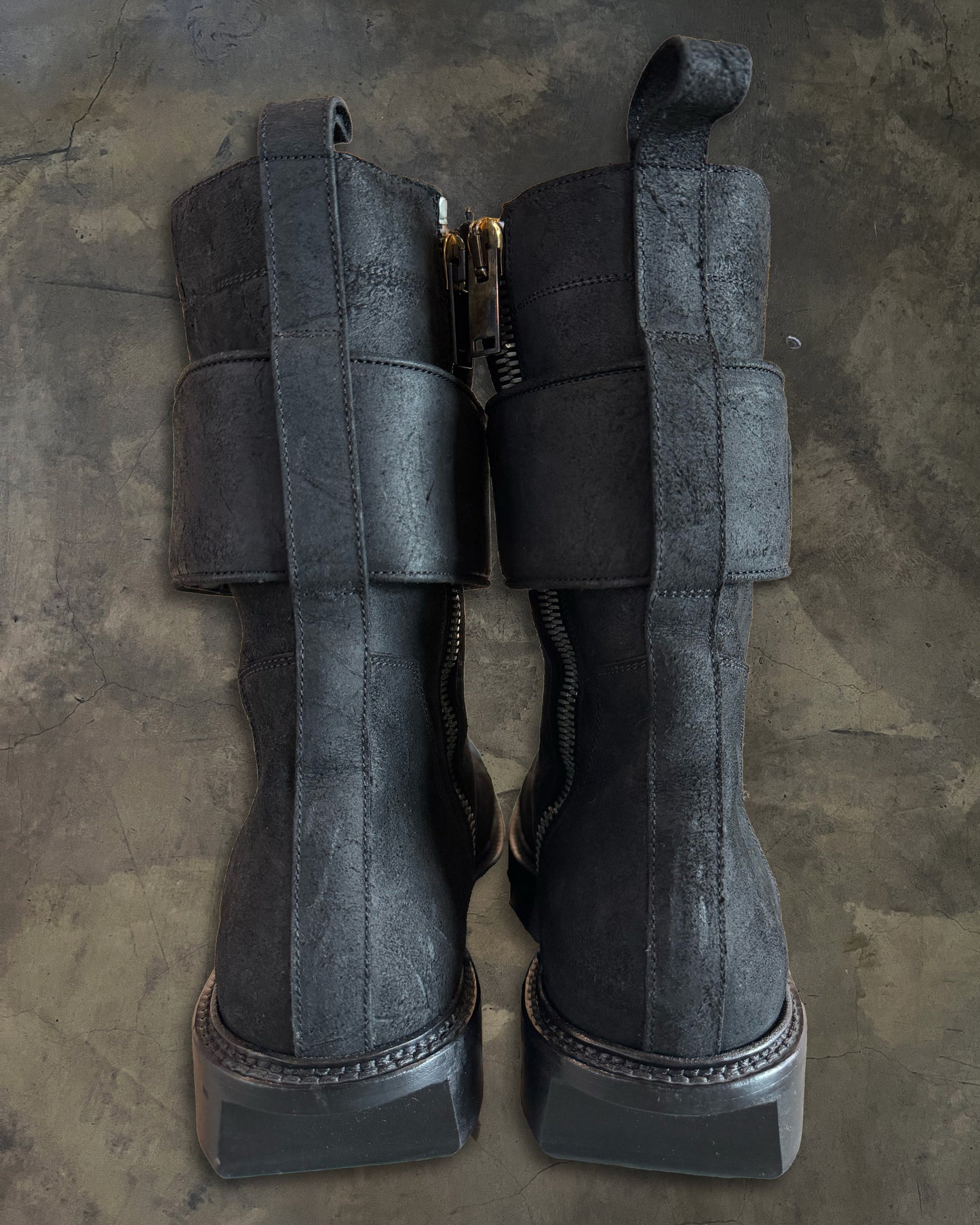 RICK OWENS FW2013 ‘PLINTH’ RUNWAY BLISTERED MEGATOOTH BOOTS