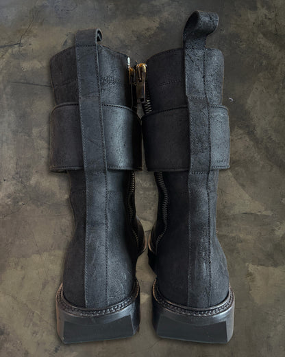 RICK OWENS FW2013 ‘PLINTH’ RUNWAY BLISTERED MEGATOOTH BOOTS