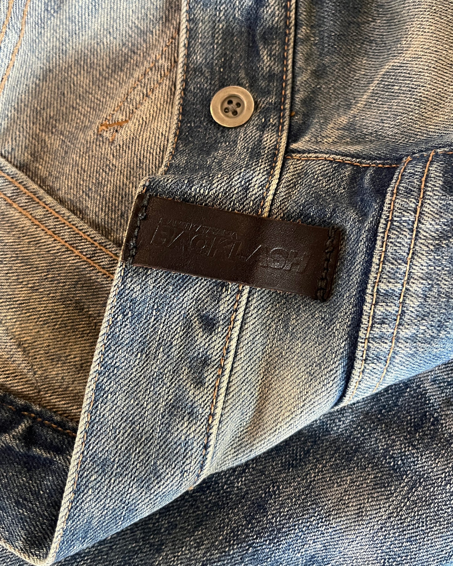 ISAMU KATAYAMA BACKLASH DISTRESSED PATCH REPAIR DENIM