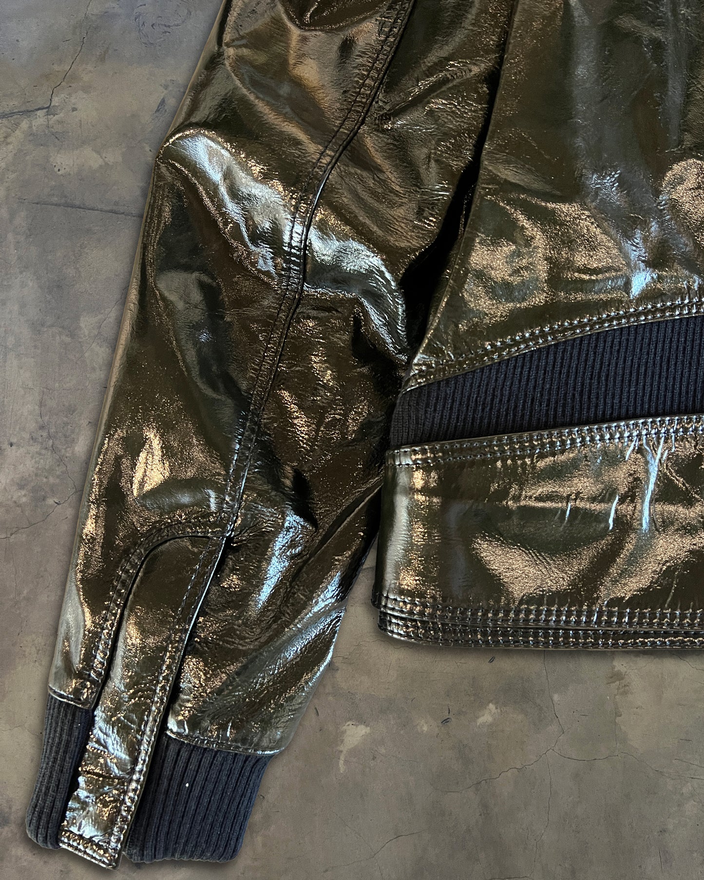 DIOR HOMME AW2008 PATENT LEATHER NAPOLEON BOMBER