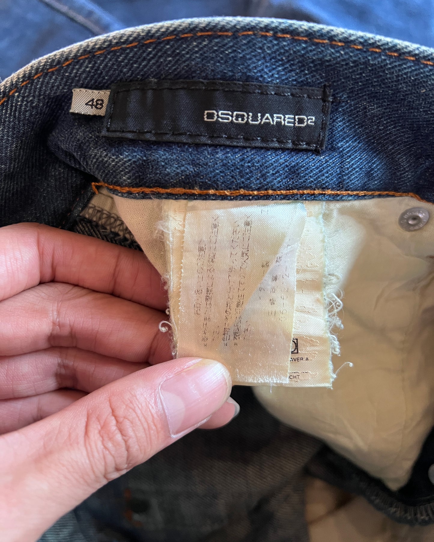 DSQUARED2 LEATHER CRAFT PATCHWORK DENIM JEANS