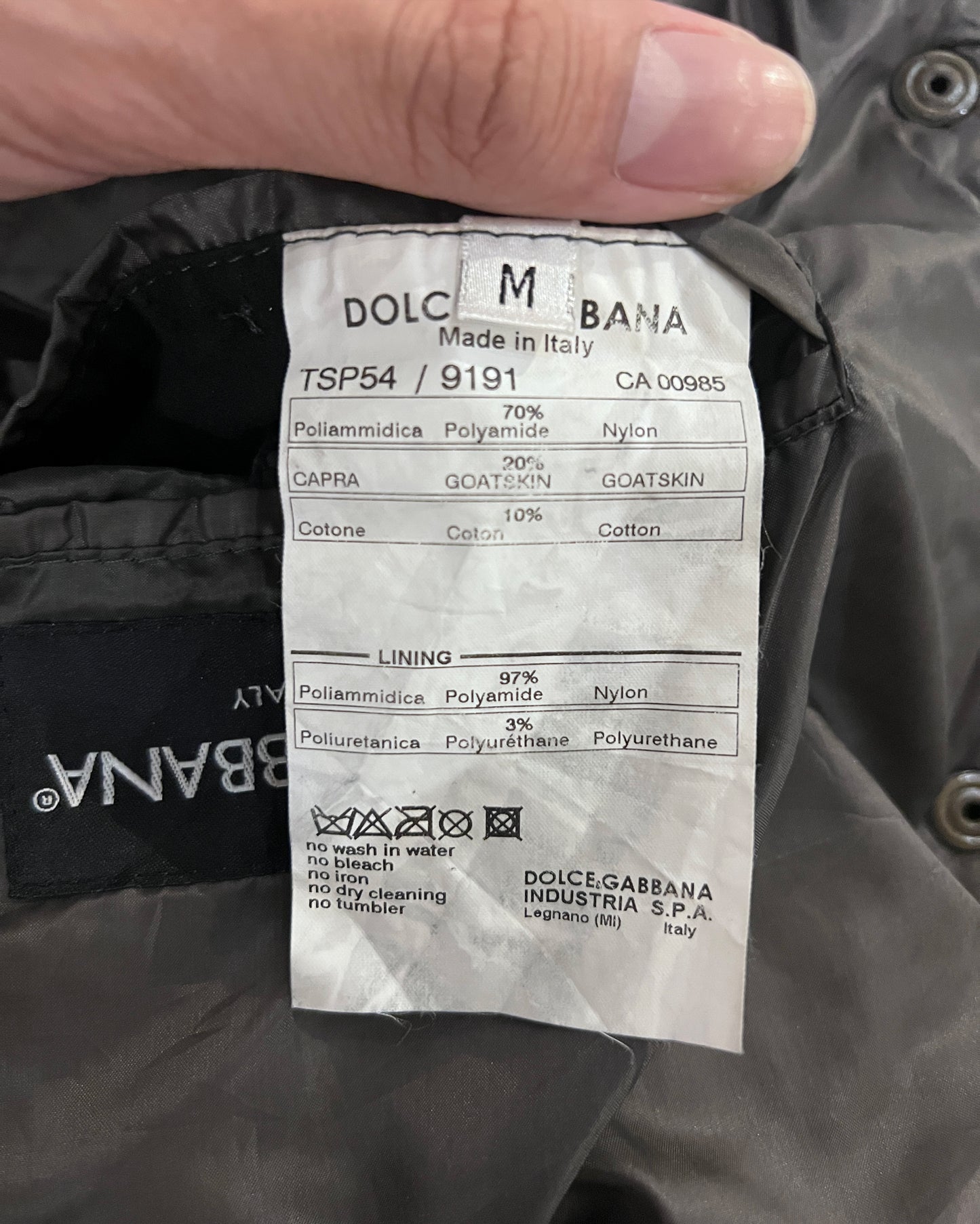 DOLCE GABBANA 2003 MILITARY BONDAGE BOMBER