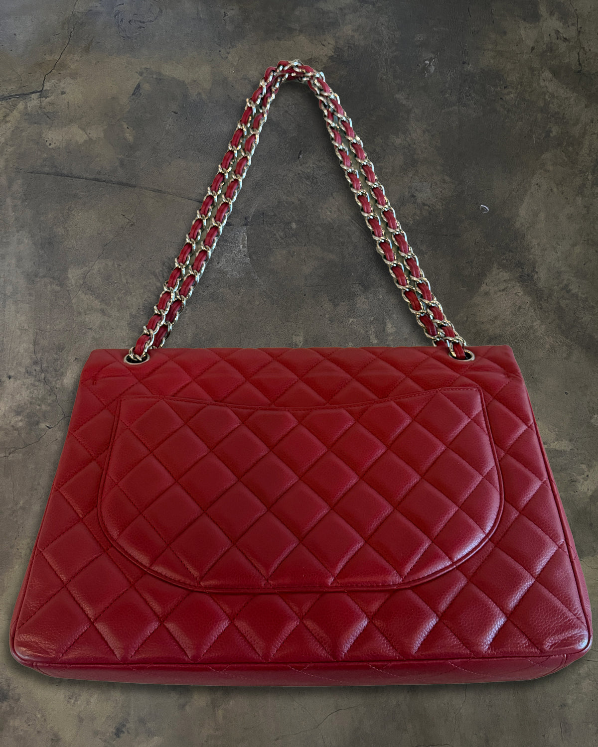 CHANEL 2010 MAROON QUILTED CAVIAR DOUBLE FLAP