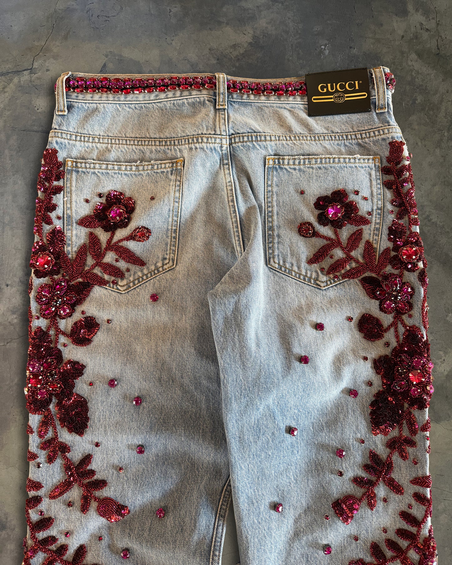 GUCCI SALON SS2023 EMBELLISHED JEANS