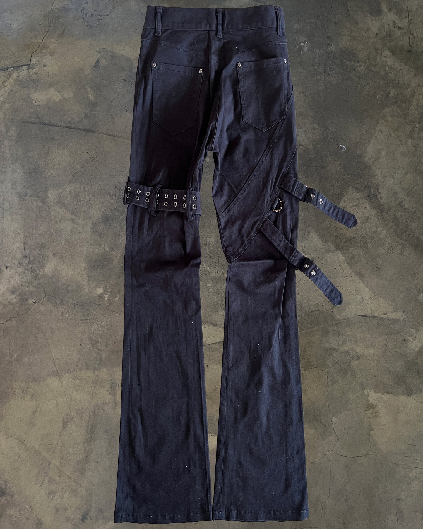 BLACK PEACE NOW BONDAGE PANTS