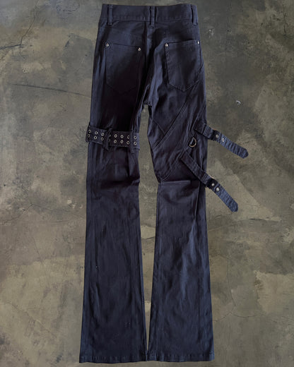 BLACK PEACE NOW BONDAGE PANTS