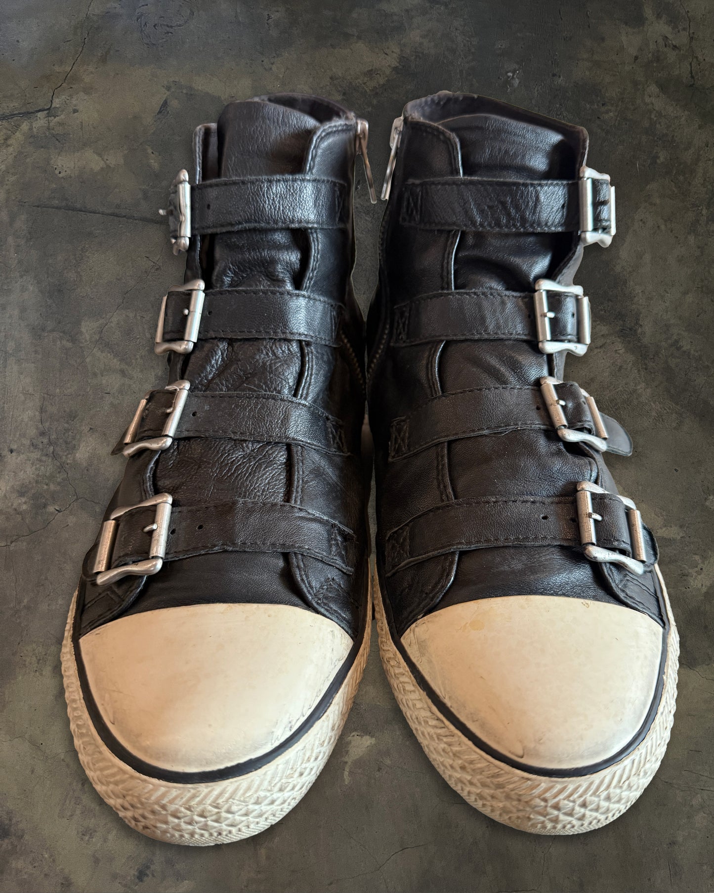 ASH VIRGIN LEATHER BUCKLE HIGH TOP