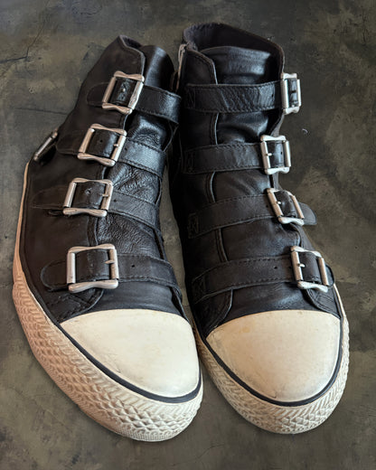 ASH VIRGIN LEATHER BUCKLE HIGH TOP