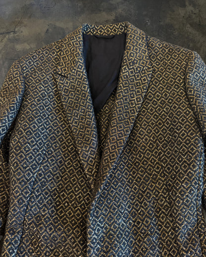 HAIDER ACKERMANN FW2016 RUNWAY BRONZE JACQUARD LONG COAT