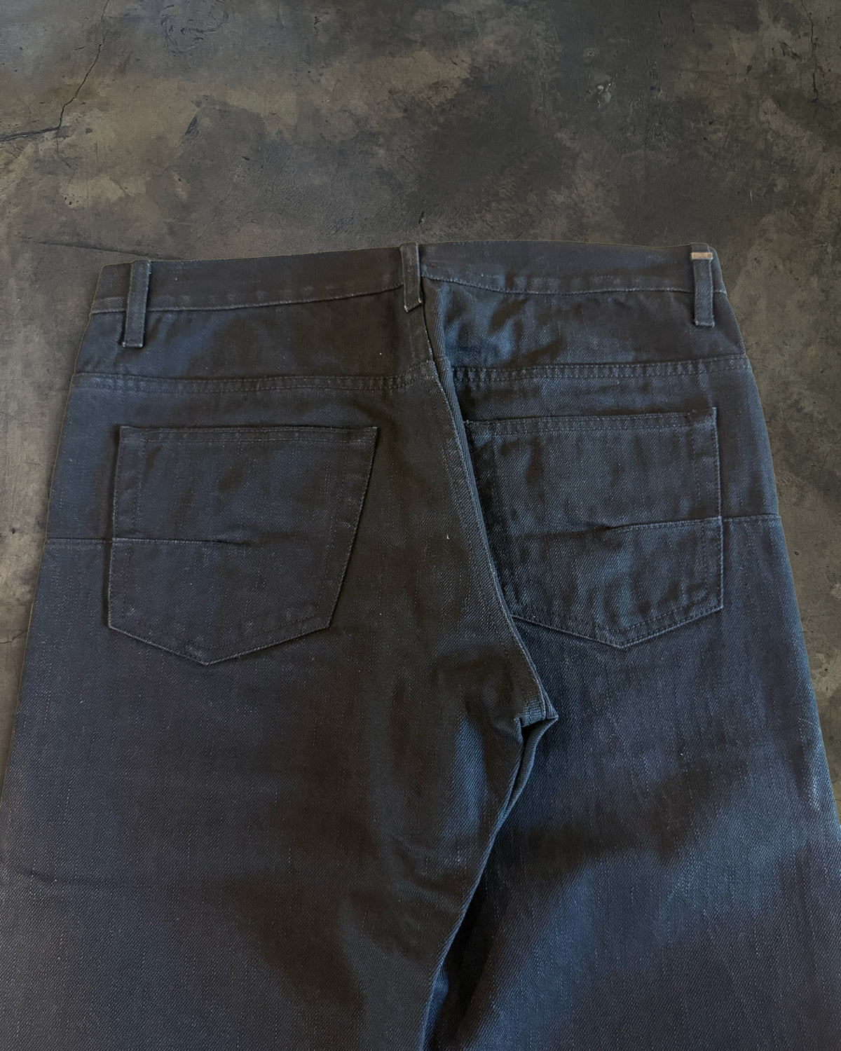 DIOR HOMME AW2004 'VICTIM OF THE CRIME' WHISKERED BOOTCUT DENIM