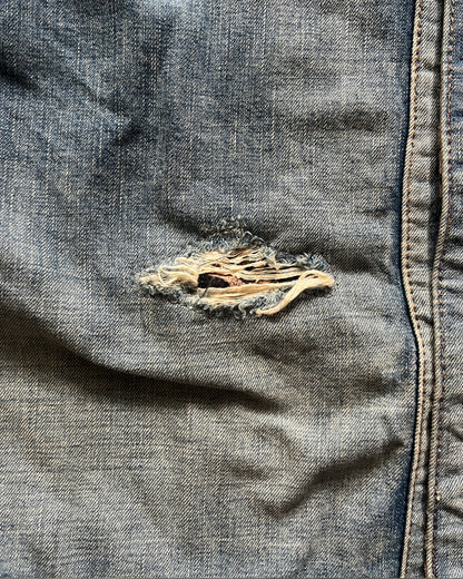 ISAMU KATAYAMA BACKLASH LEATHER REPAIR DENIM SHIRT ★★★