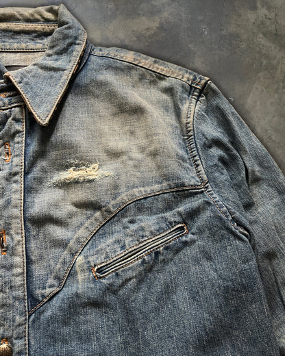 ISAMU KATAYAMA BACKLASH LEATHER REPAIR DENIM SHIRT ★★★