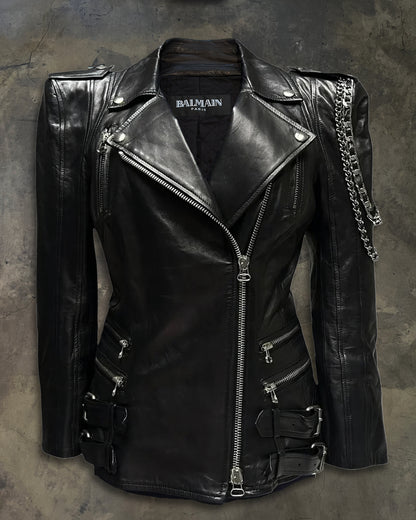 BALMAIN FW2009 RUNWAY CHAIN LAMBSKIN JACKET