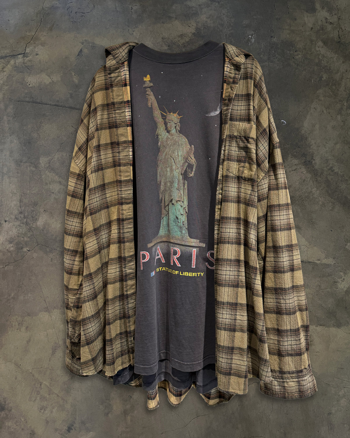 BALENCIAGA FW2024 STATUE OF LIBERTY LAYERED FLANNEL – glam archive