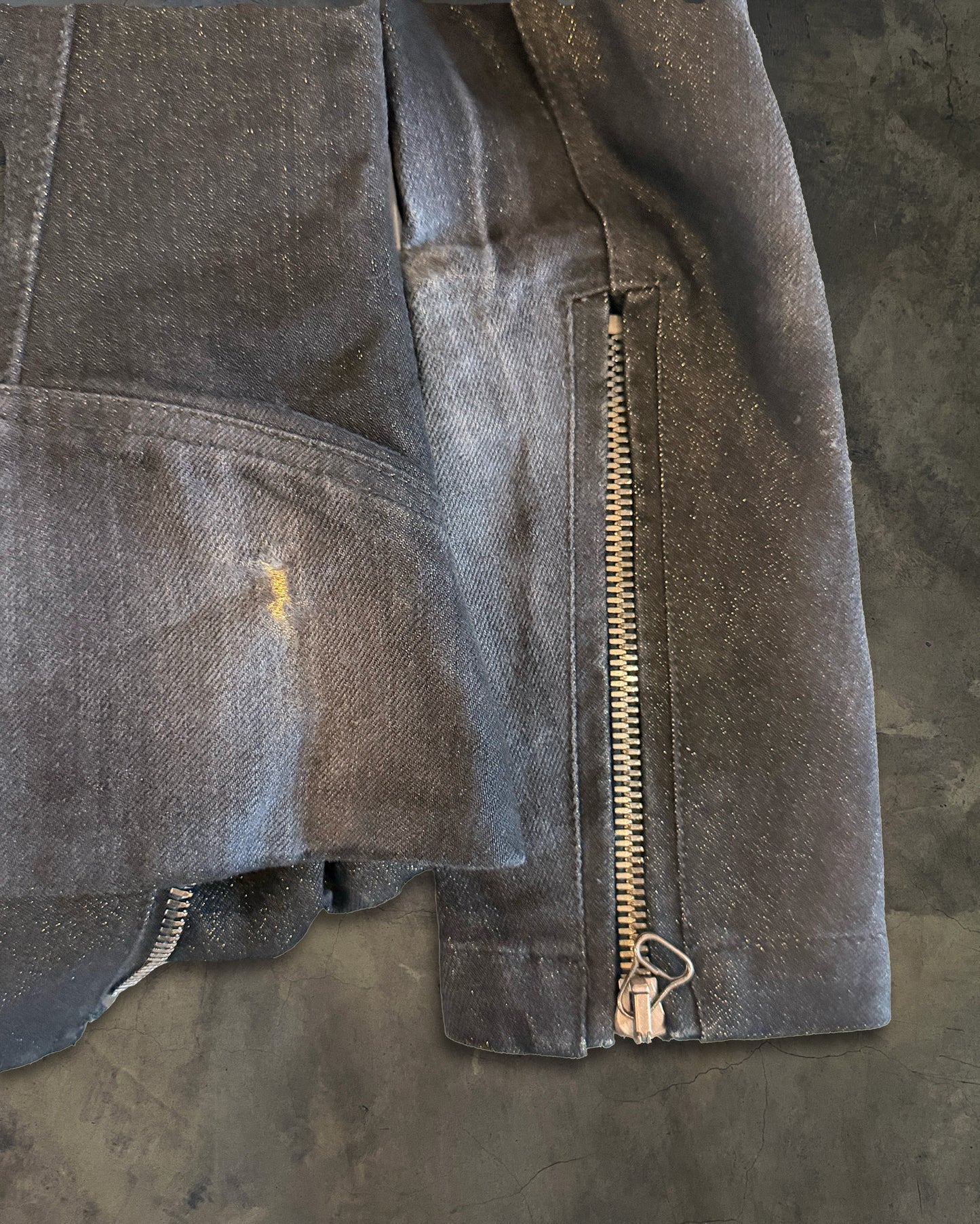 BALMAIN AW2011 DISTRESSED DENIM MULTI ZIPPER BIKER JACKET