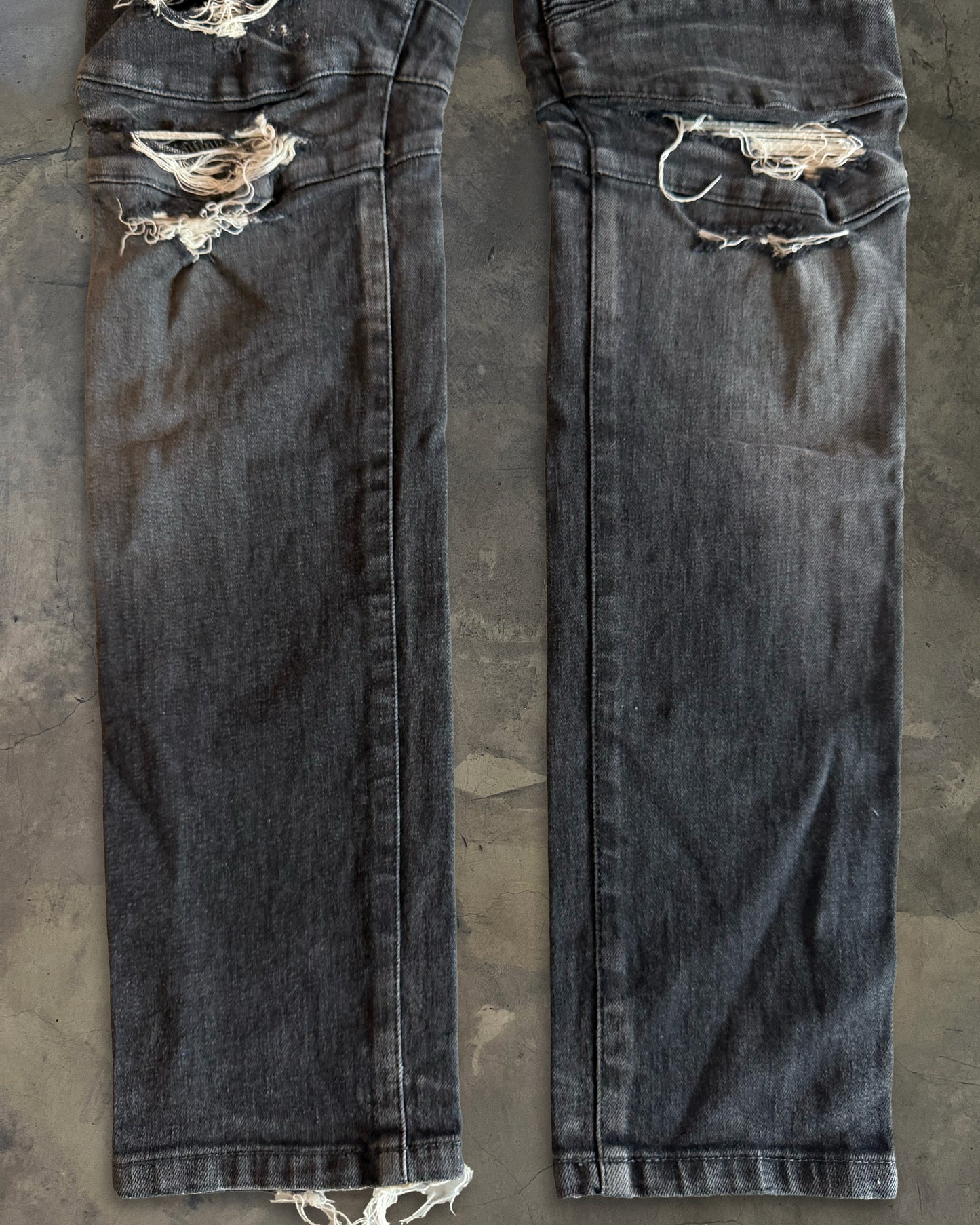 BALMAIN SS2014 CRASH BLACK BIKER DENIM