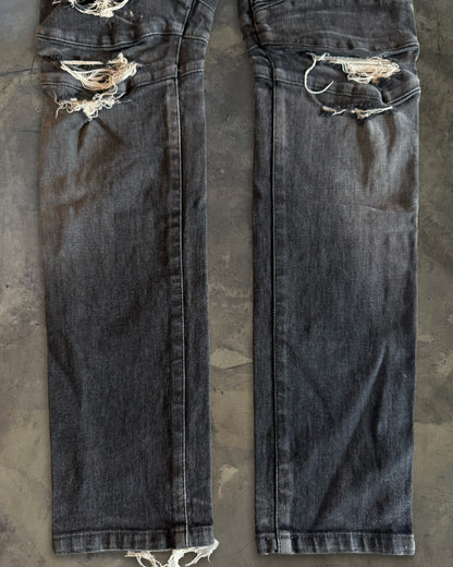 BALMAIN SS2014 CRASH BLACK BIKER DENIM