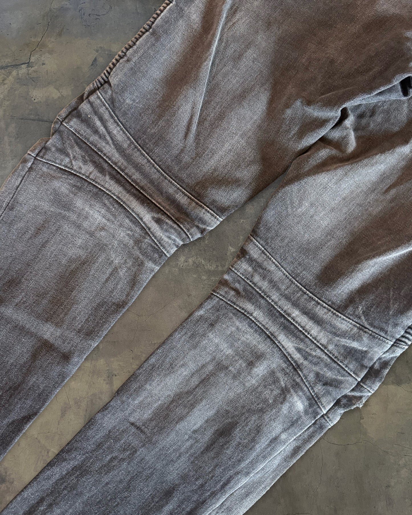 BALMAIN SS2014 CRASH BLACK BIKER DENIM