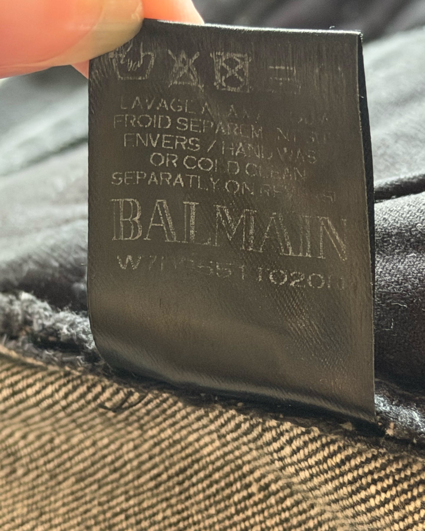 BALMAIN SS2014 CRASH BLACK BIKER DENIM