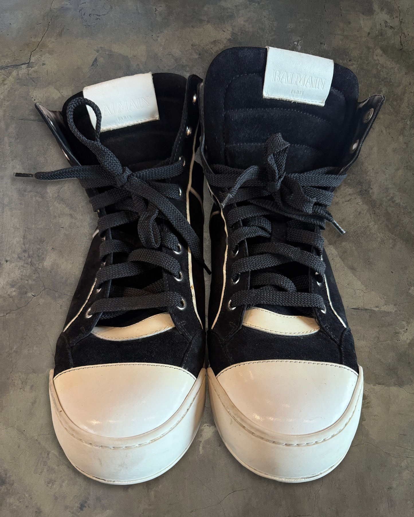 BALMAIN BLACK SUEDE LEATHER HITOP