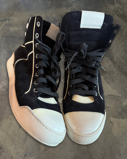 BALMAIN BLACK SUEDE LEATHER HITOP