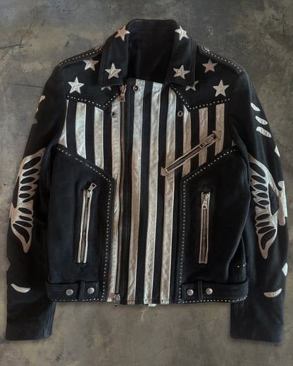 BALMAIN SS2014 AMERICAN FLAG BIKER JACKET