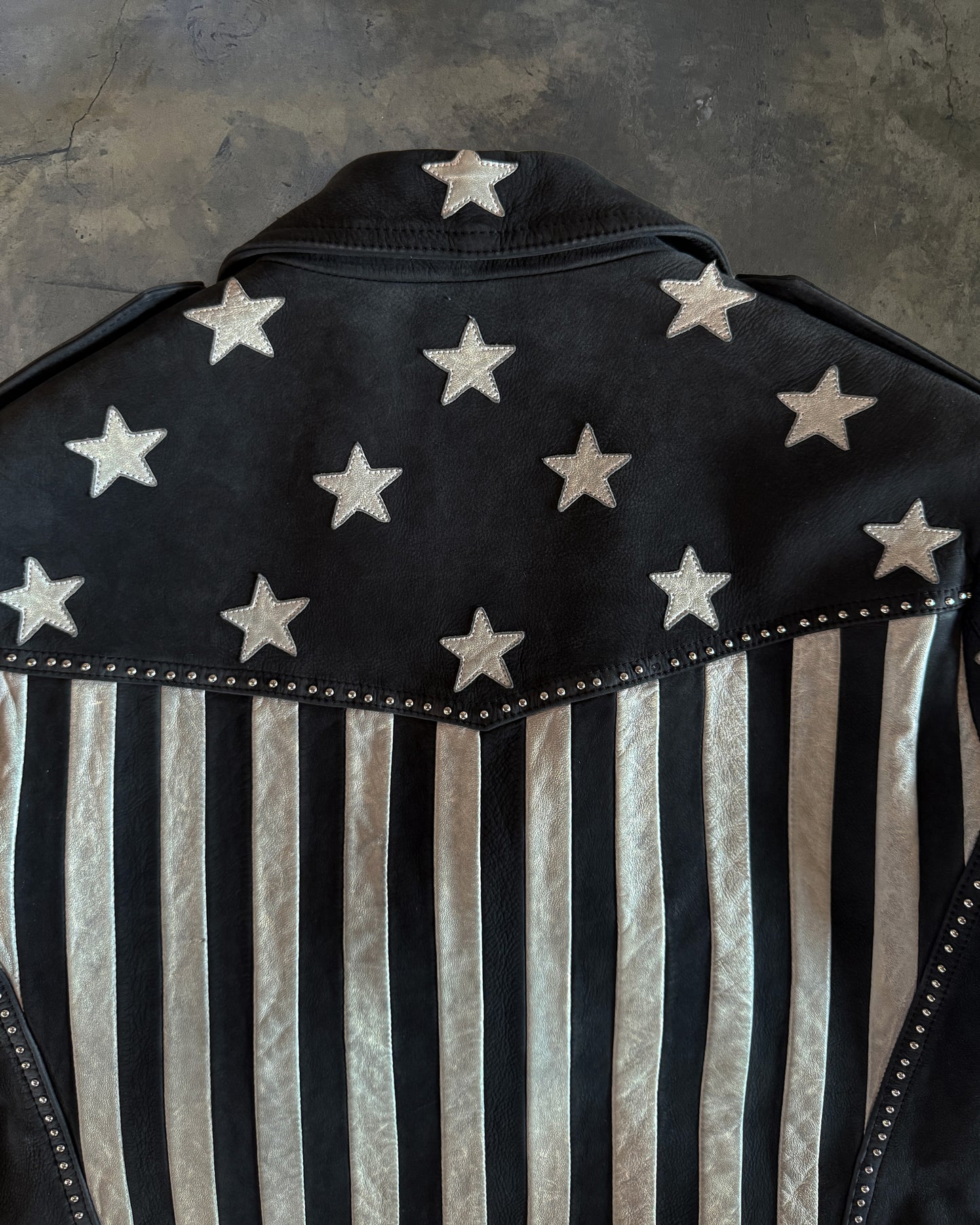 BALMAIN SS2014 AMERICAN FLAG BIKER JACKET