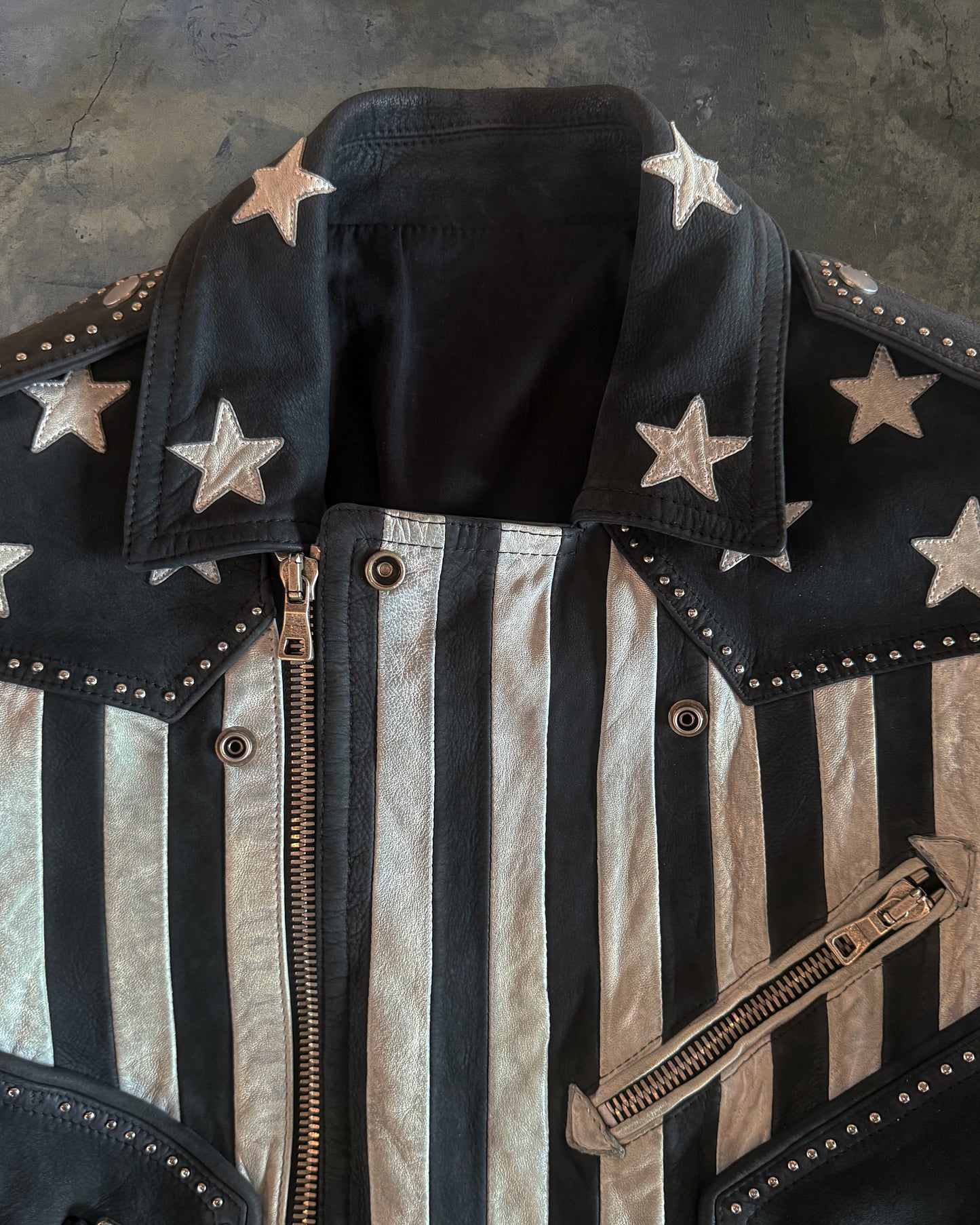 BALMAIN SS2014 AMERICAN FLAG BIKER JACKET
