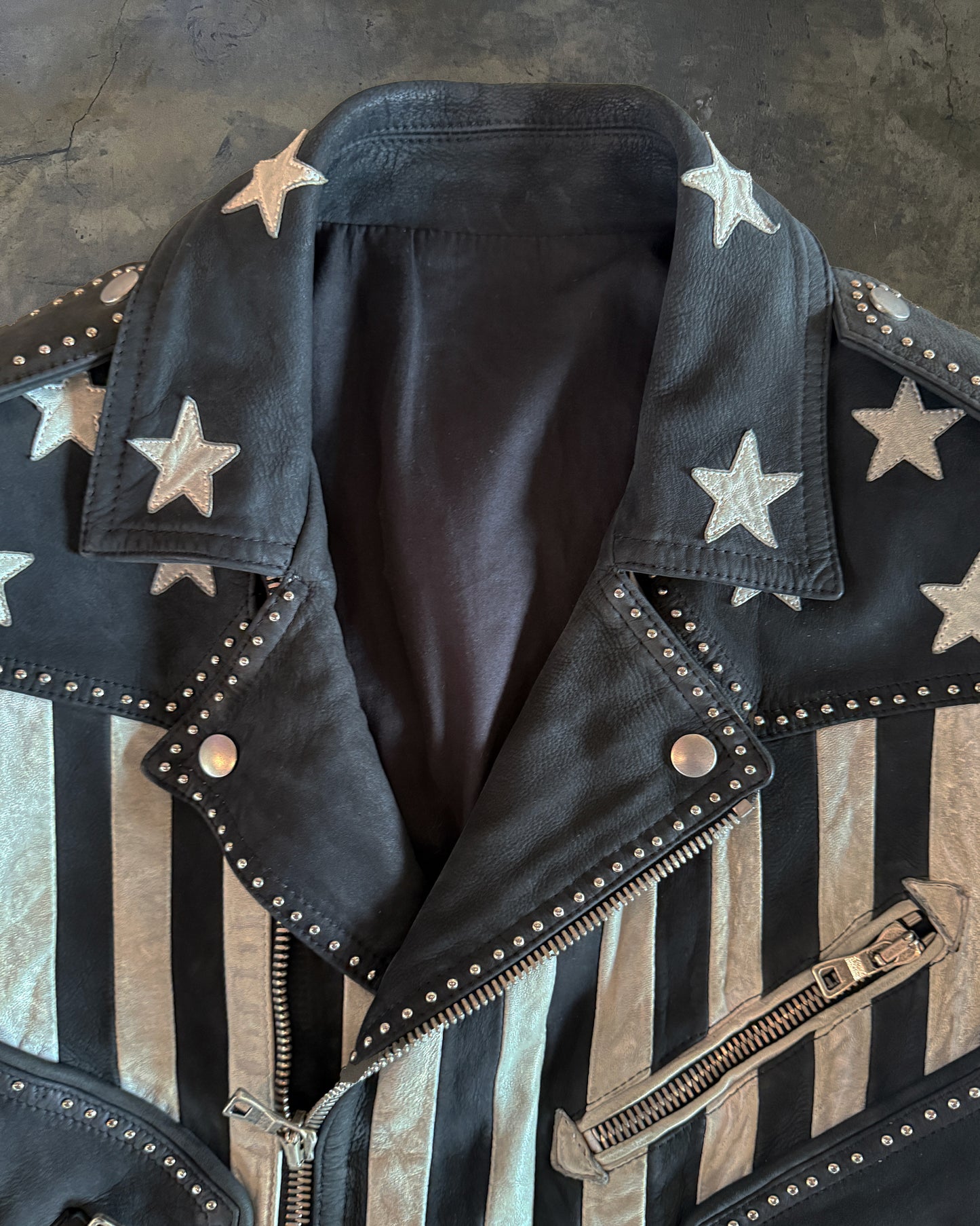BALMAIN SS2014 AMERICAN FLAG BIKER JACKET
