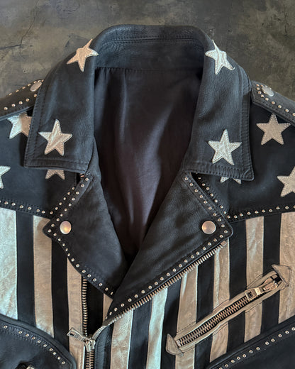 BALMAIN SS2014 AMERICAN FLAG BIKER JACKET