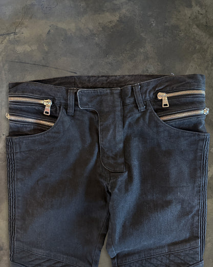 BALMAIN AW2014 ZIP WAIST BIKER DENIM