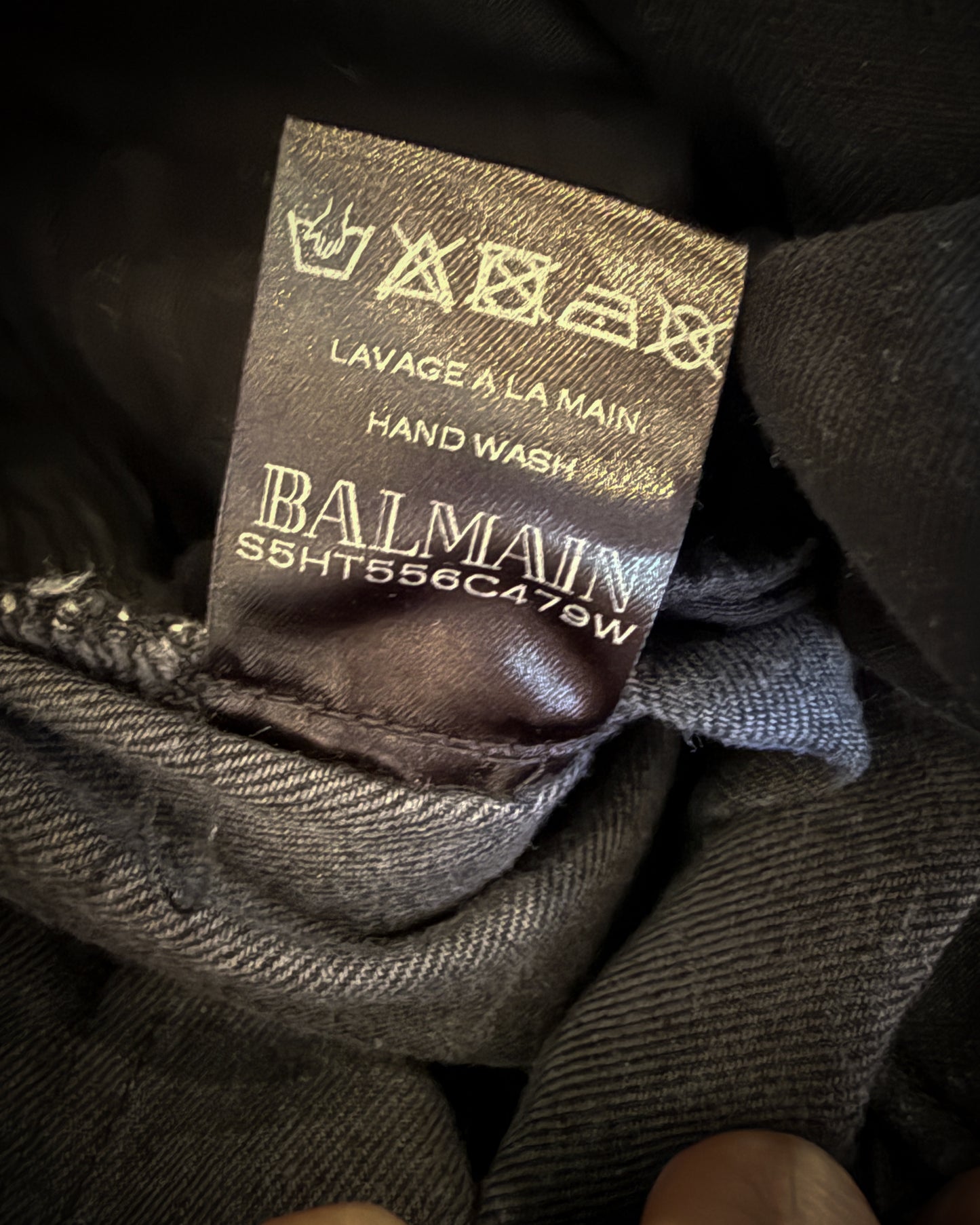 BALMAIN AW2014 ZIP WAIST BIKER DENIM