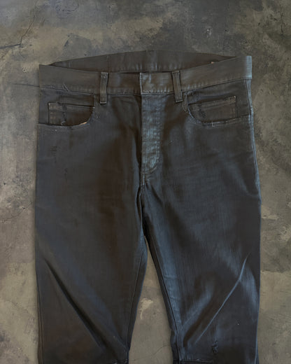 BALMAIN SS2012 WAXED JEANS