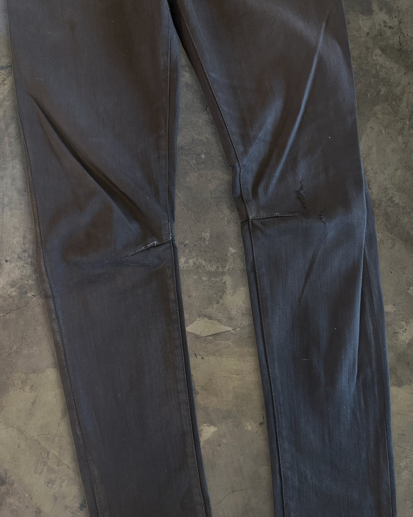 BALMAIN SS2012 WAXED JEANS