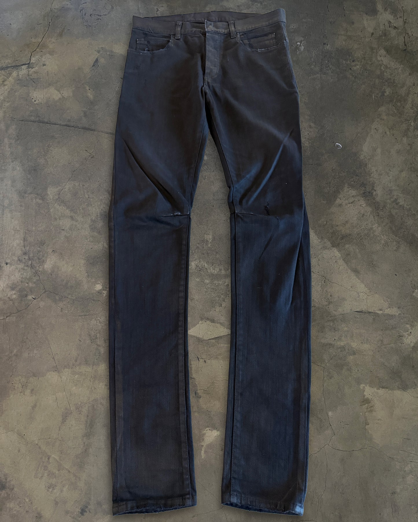 BALMAIN SS2012 WAXED JEANS