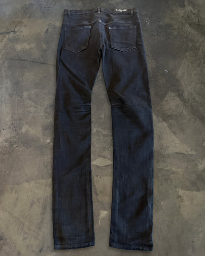 BALMAIN SS2012 WAXED JEANS