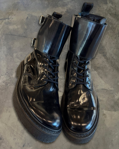 H&M X BALMAIN PATENT LEATHER BOOTS
