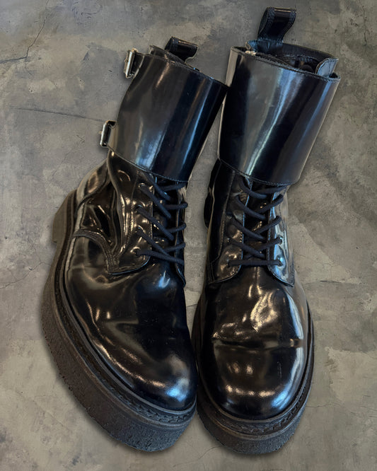 H&M X BALMAIN PATENT LEATHER BOOTS