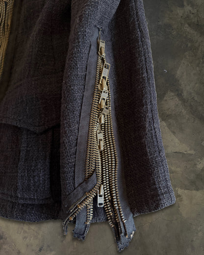 BALMAIN SS2010 MULTI ZIPPER TWEED JACKET