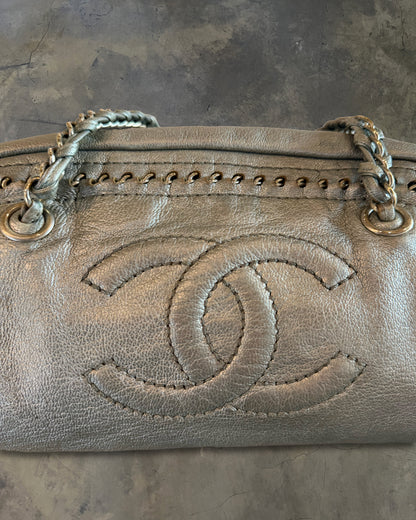 CHANEL 2006 CC LUX LIGNE METALLIC BOWLING BAG