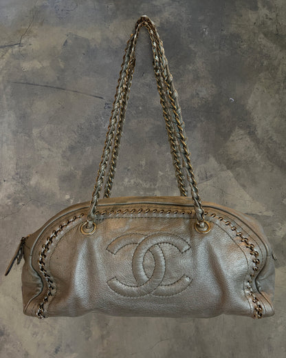 CHANEL 2006 CC LUX LIGNE METALLIC BOWLING BAG