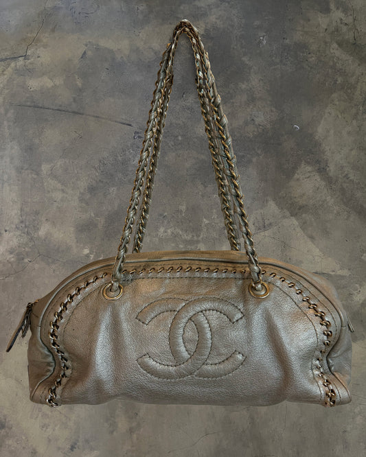 CHANEL 2006 CC LUX LIGNE METALLIC BOWLING BAG