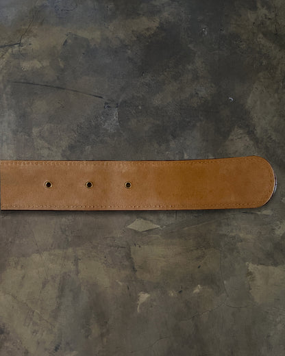 CHANEL PIG BLOOD QUILTED CC LAMBSKIN BELT