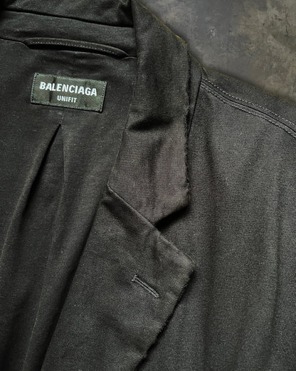 BALENCIAGA AW2021 “AFTERWORLD” WORN OUT DISTRESSED COTTON BLAZER JACKET